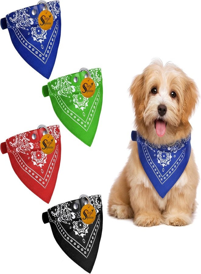 Sage Square Dog Adjustable Scarf Cum Bandana Cum Neckerchief Collar + Colorful Dog Harness and Leash Set, No Chock Puppy Step Vest Harness Nylon Lightweight Neck&Chest - Image 2